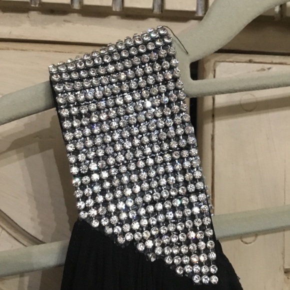 Vintage Cache Women’s One Shoulder Draped Black Formal Cocktail Dress Sz 8 EUC - Picture 4 of 6